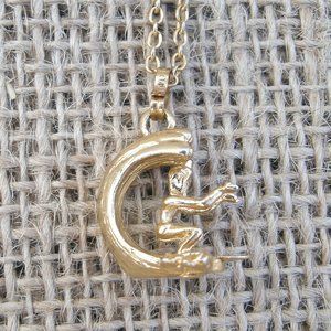 Vintage Monet Surfer in Wave Pendant Necklace